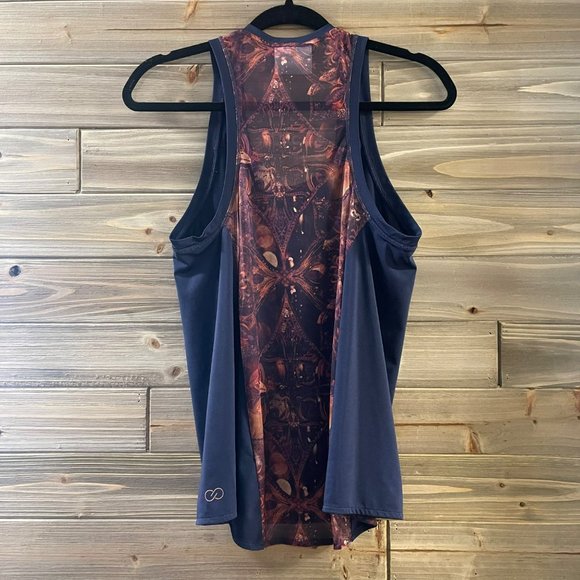 CALIA Limited Edition Navy Racerback Mesh Detail Athleisure Tank Top Women's XS - Picture 3 of 11